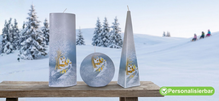 Weihnachtskerzen mit Winterdorf e1783505252698