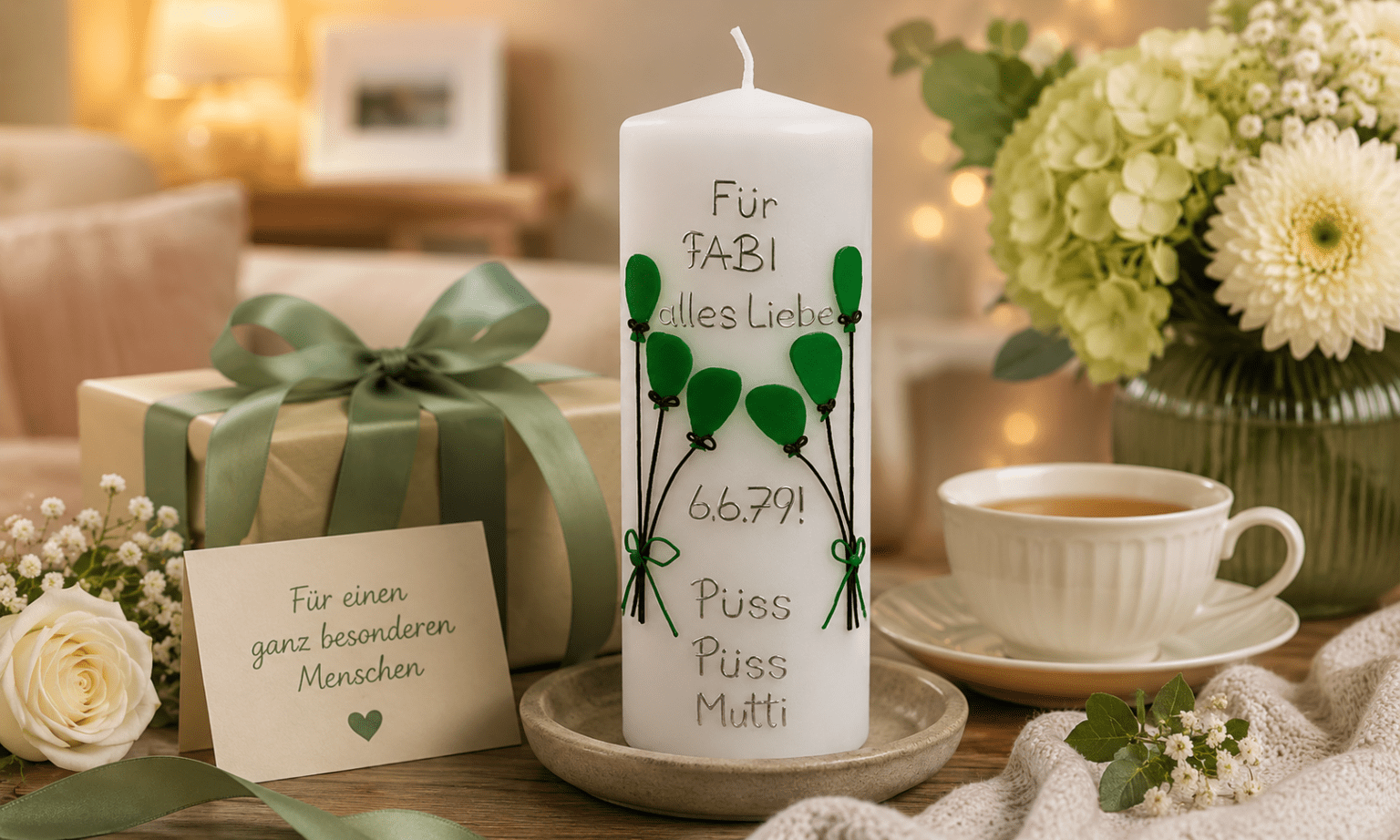 Personalisierte Geburtstagskerze für Fabi als liebevolle Geschenkidee für Menschen die schon alles haben