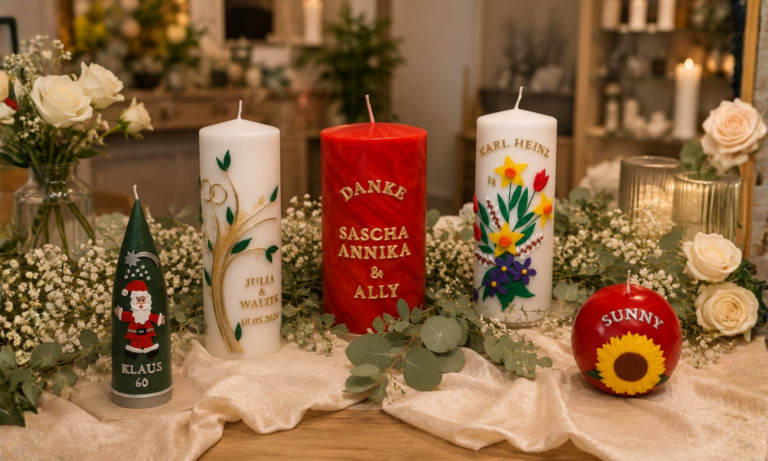 Geldgeschenke stilvoll verpacken personalisierte-weihnachtskerze-klaus