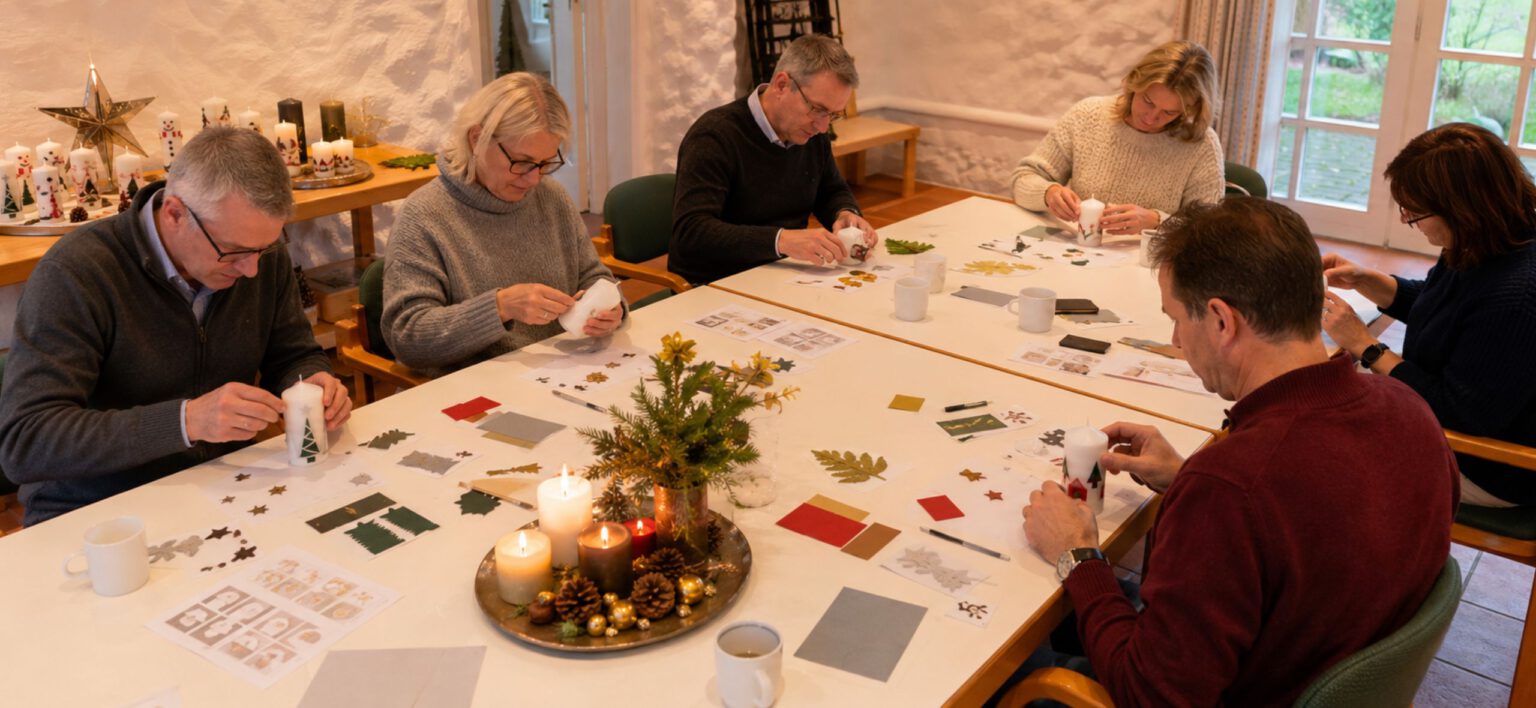 Kleine Gruppe beim Kerzen-Workshop in der LH-Kerzenmanufaktur in Lüdinghausen