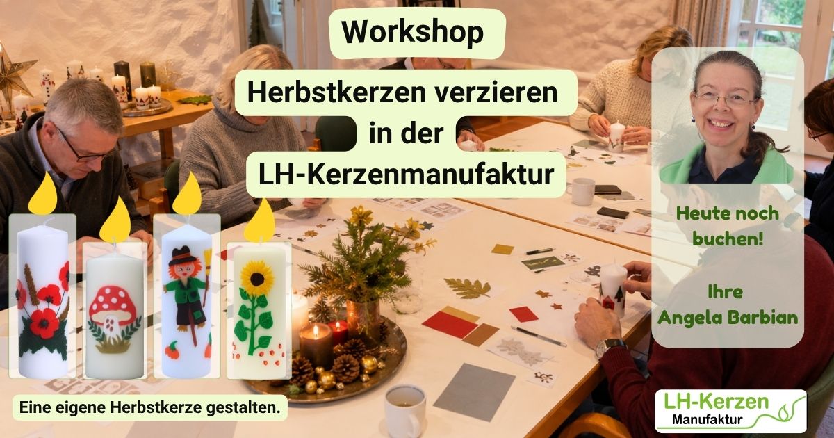Workshop Herbstkerzen verzieren 05 Workshop Herbstkerzen