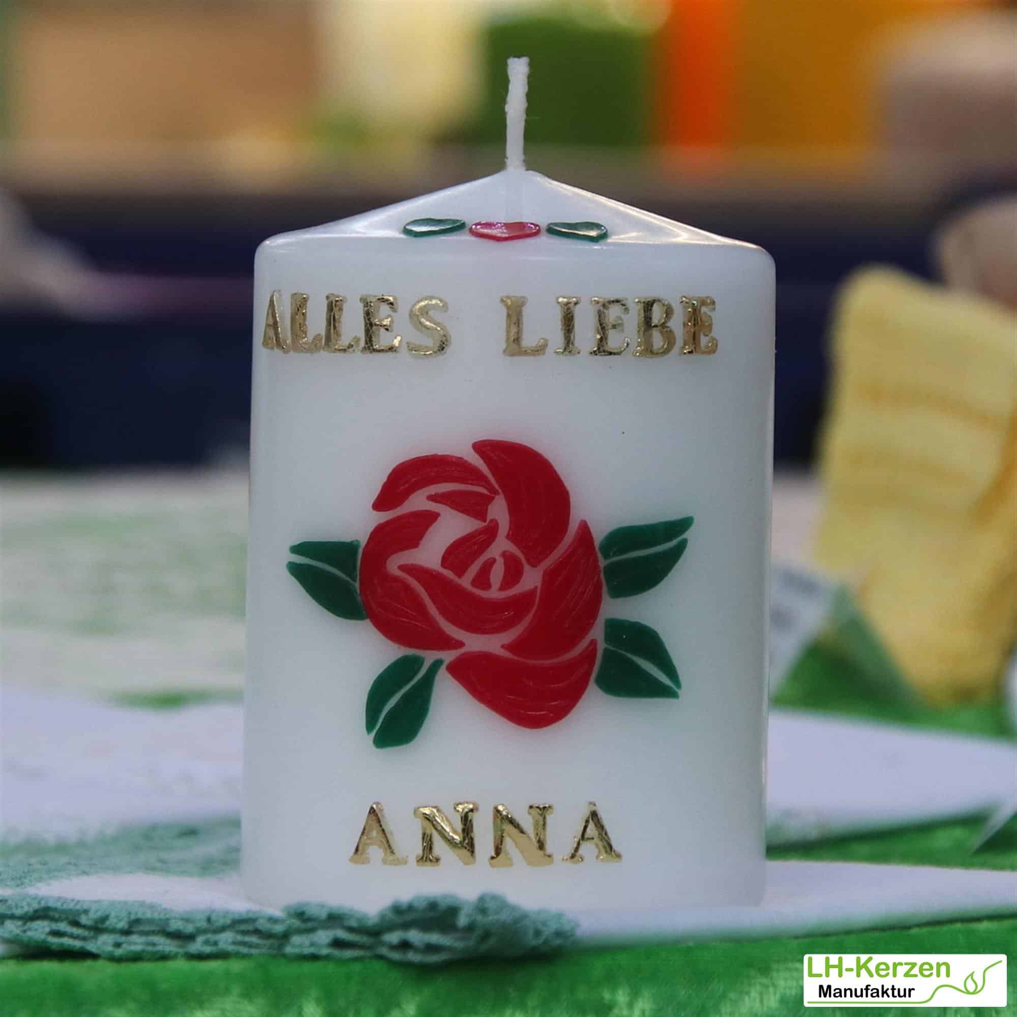 Beschriftete Kerze