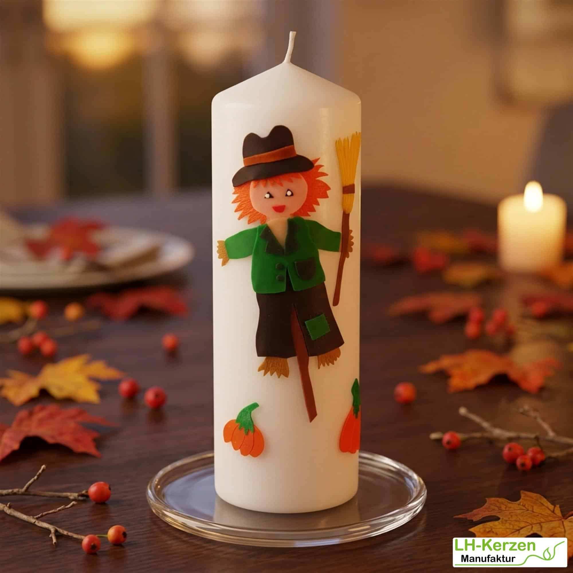 Lustige Vogelscheuche als herbstliche Dekoidee – liebevoll verziert, ideal als Mitbringsel