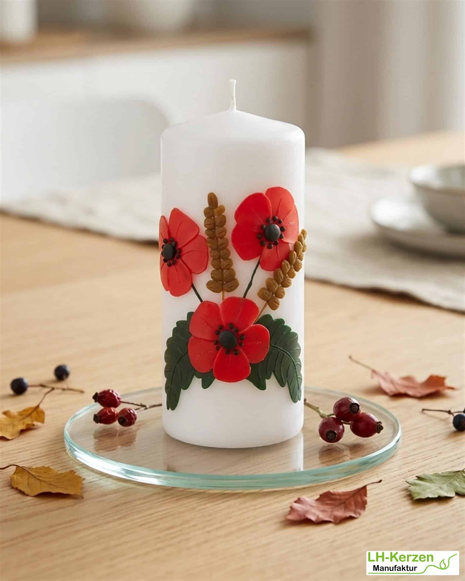 Leuchtende Herbstdeko mit Klatschmohn und Ähren – personalisierbar, liebevoll von Hand gestaltet