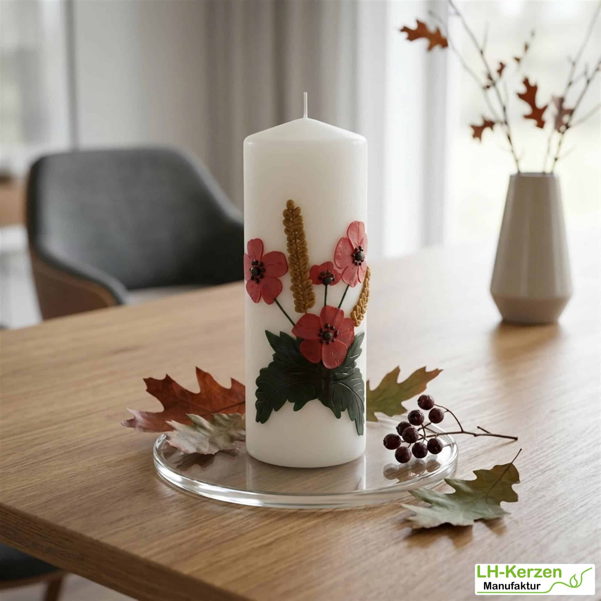 Leuchtende Herbstdeko mit Klatschmohn und Ähren – personalisierbar, liebevoll von Hand gestaltet