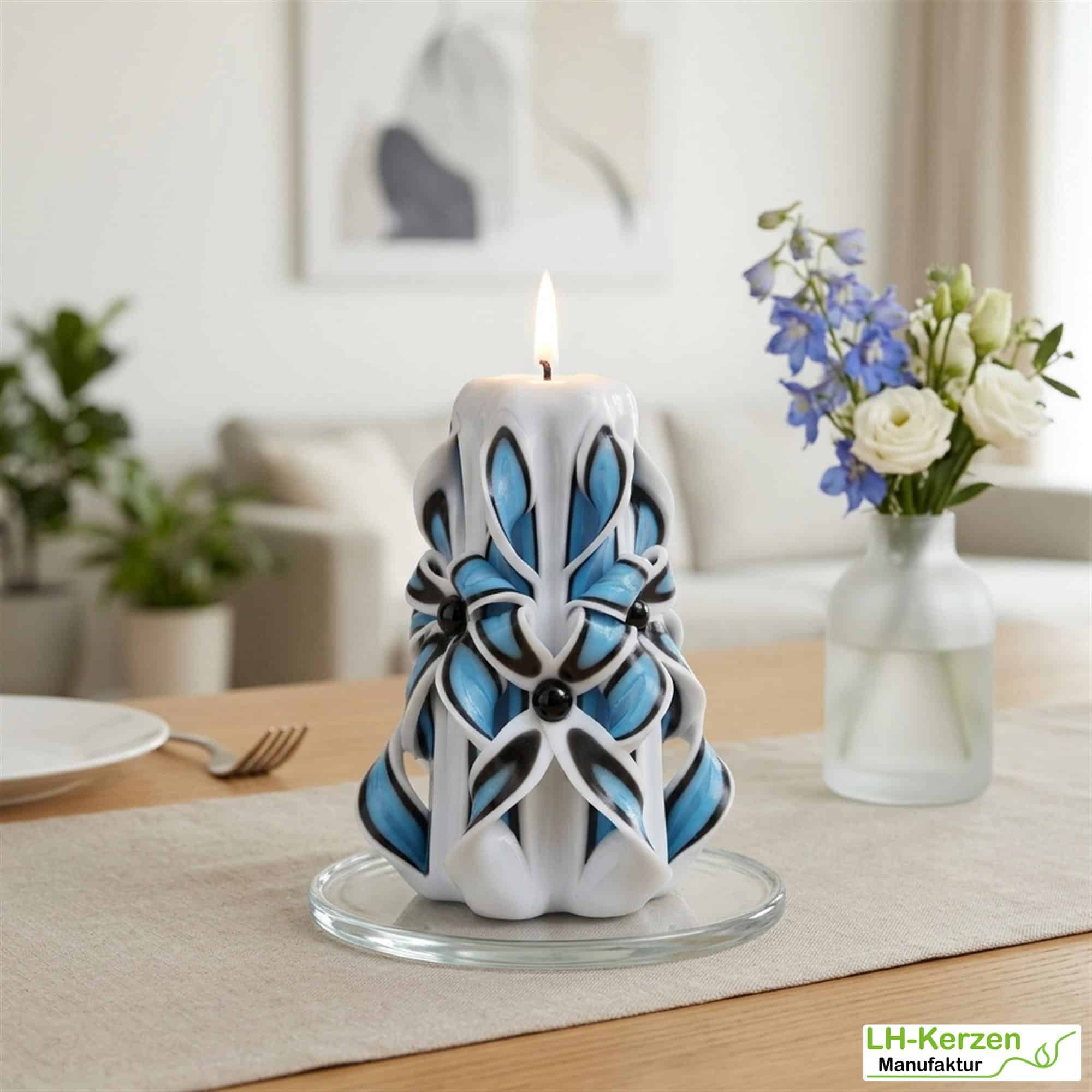 Freyja's Lumina – Magische geschnitzte Kerze, ideal für festliche Anlässe und besondere Momente