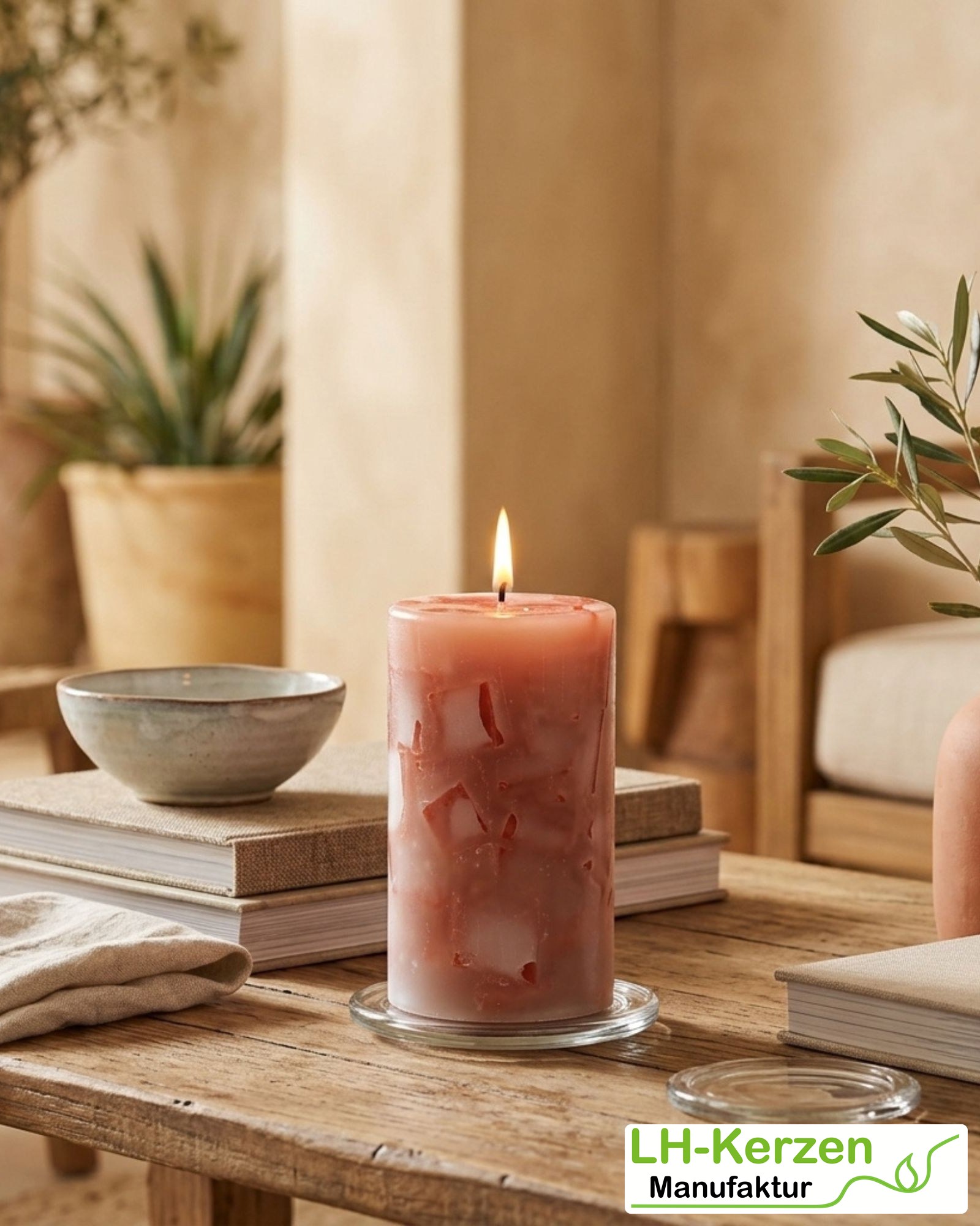 Terracotta Wohnkerze Zylinder – Terre Cuite für mediterrane Naturdeko
