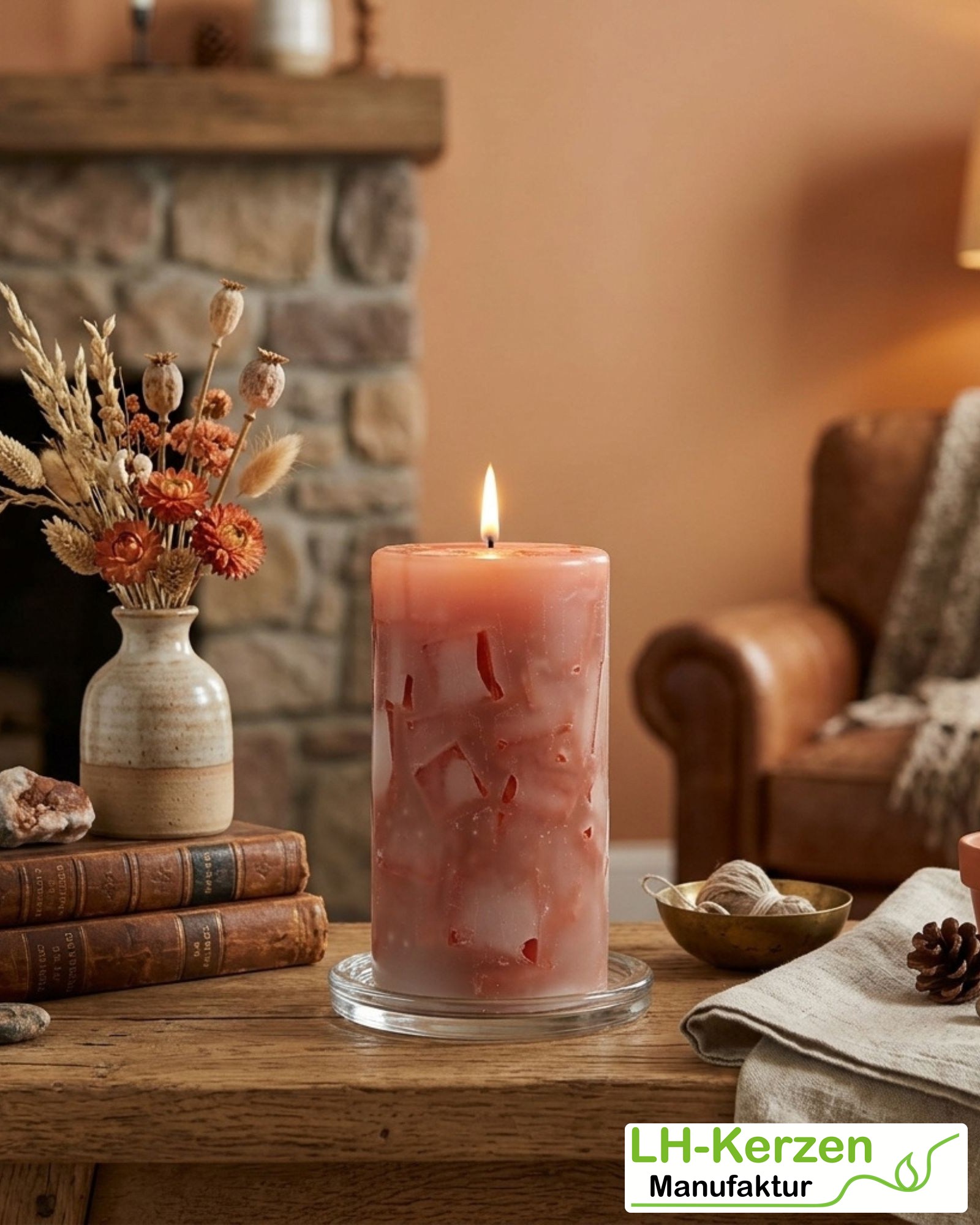 Terracotta Wohnkerze Zylinder – Terre Cuite für mediterrane Naturdeko