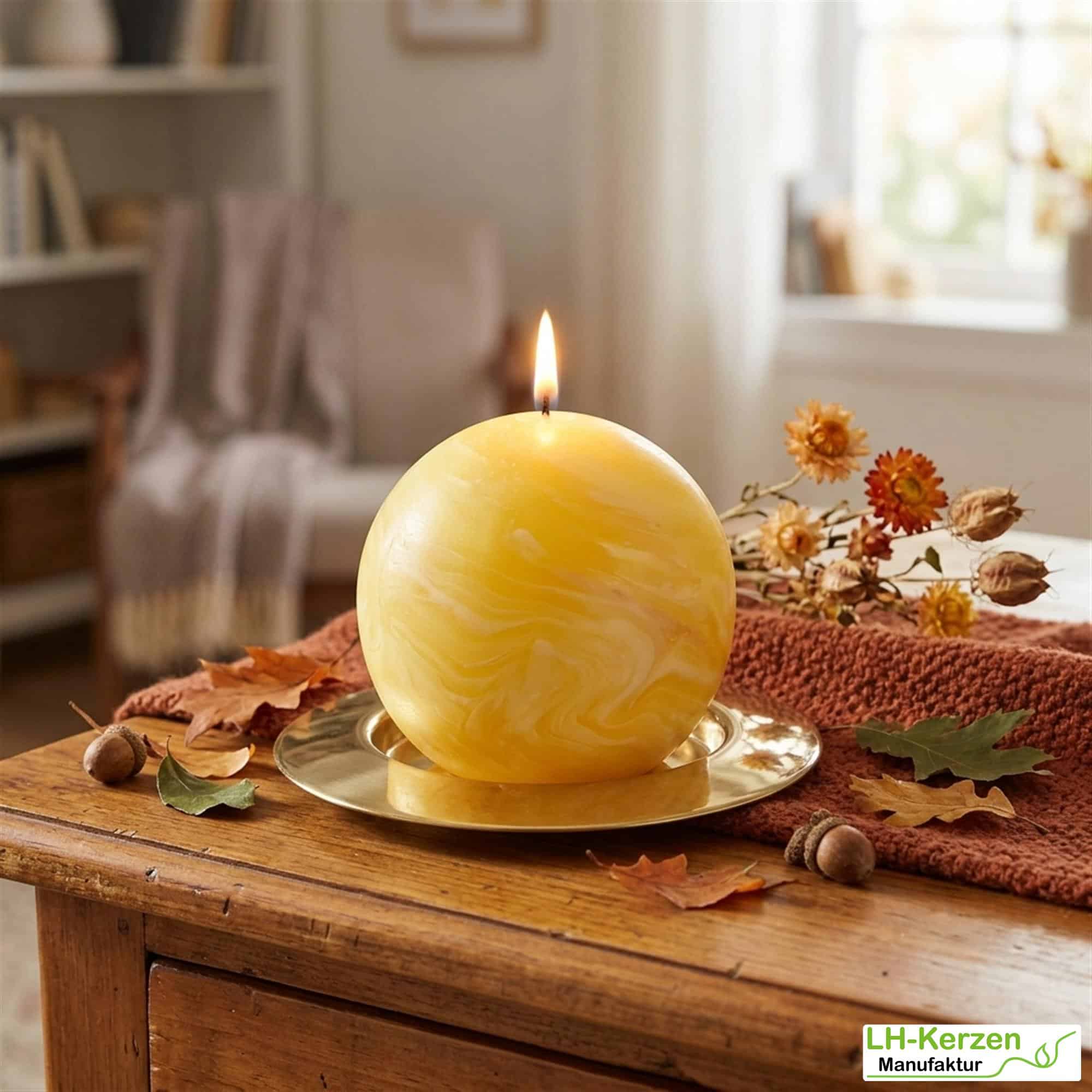 Bienenwachskerze als Kugelkerze