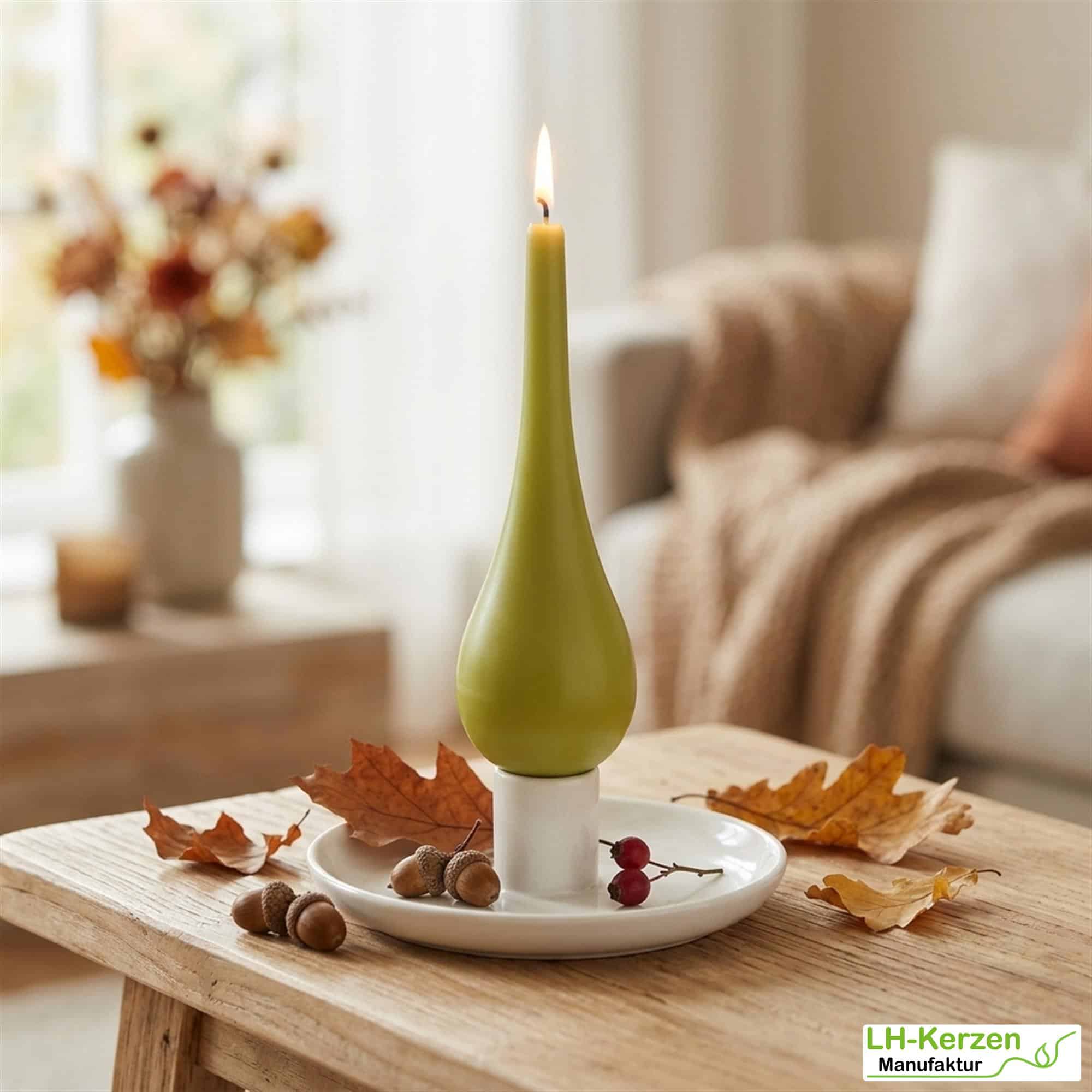 Tropfenkerze Lime – frische grüne Kerze für Frühling & Ostern