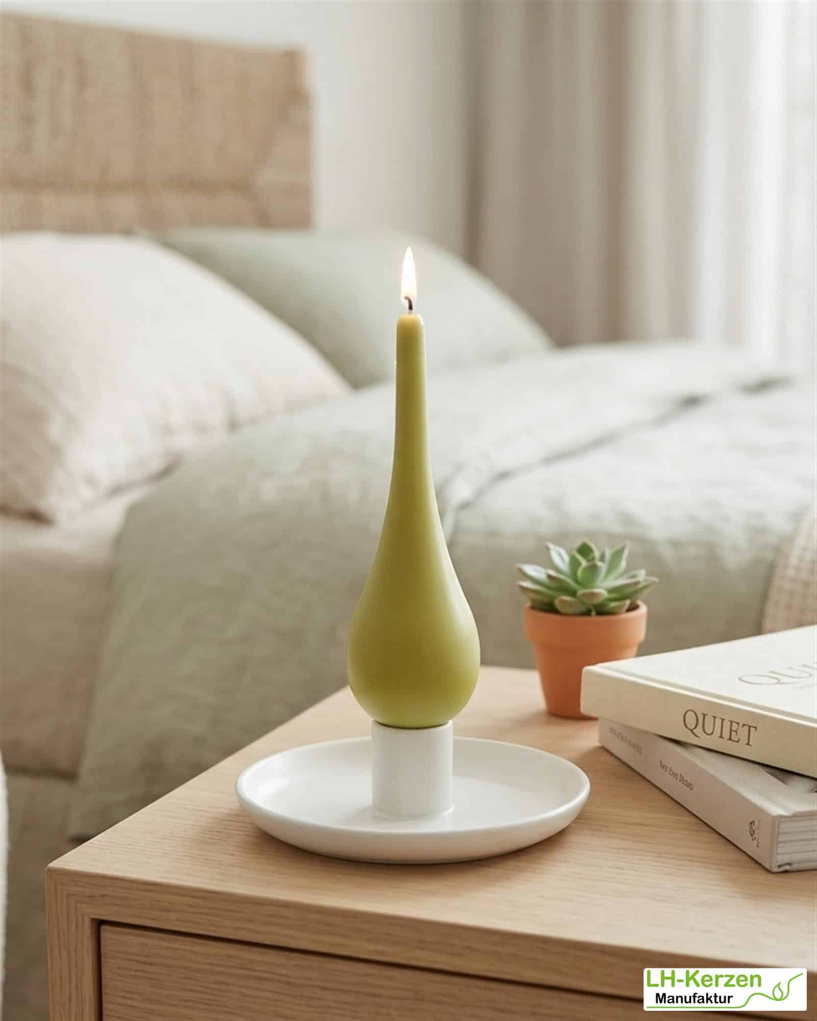 Tropfenkerze Lime – frische grüne Kerze für Frühling & Ostern
