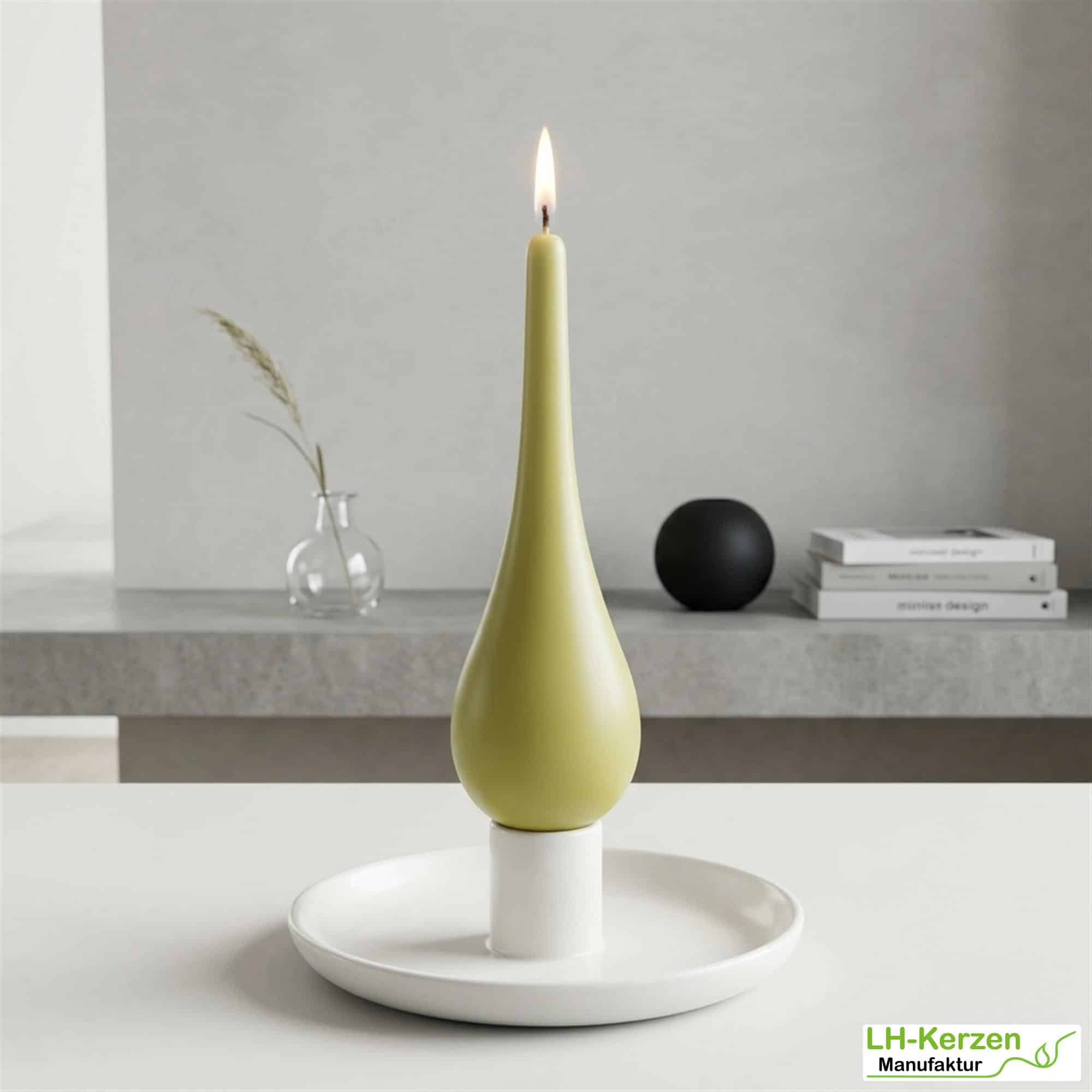 Tropfenkerze Lime – frische grüne Kerze für Frühling & Ostern