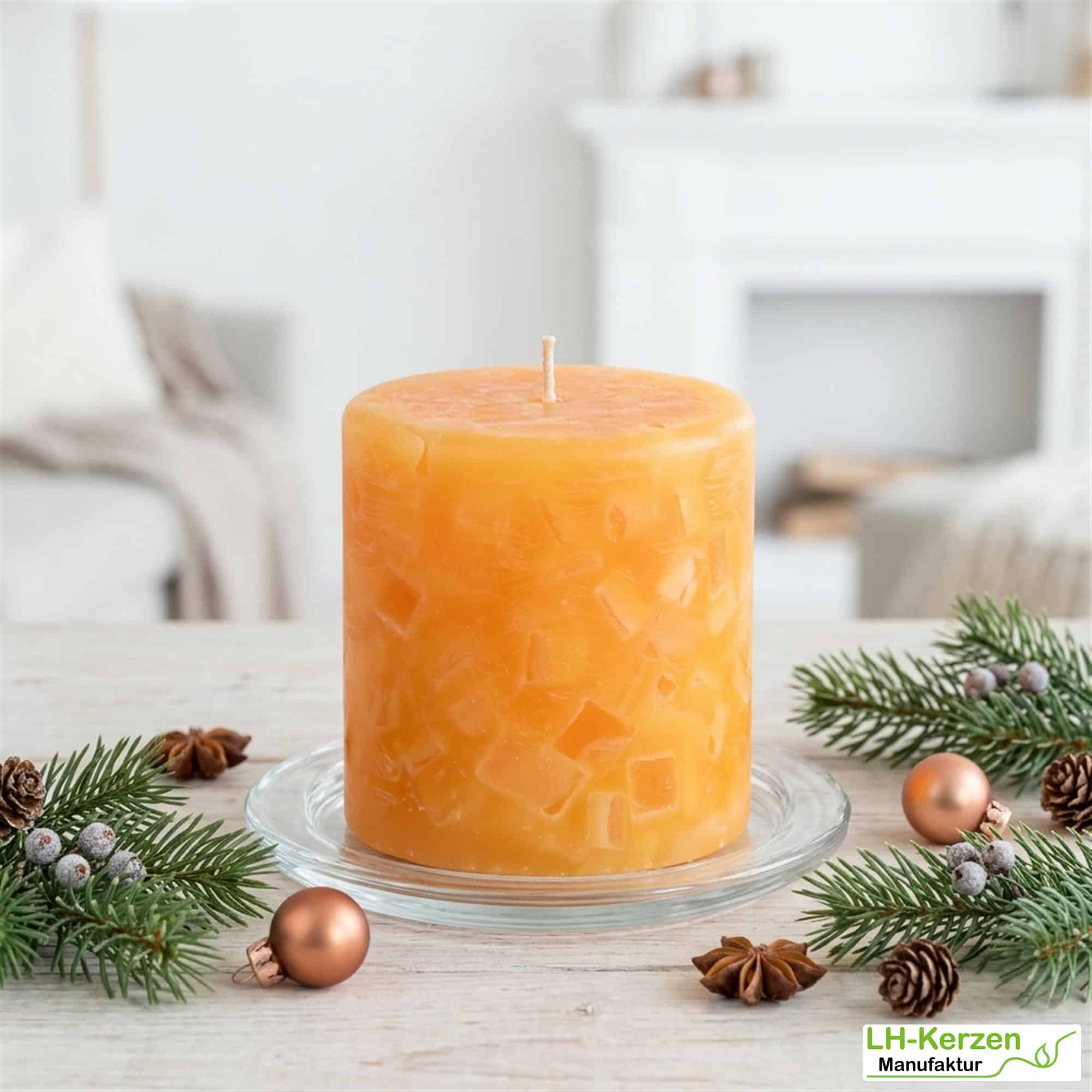 Gelbe Wachswürfelkerze "Sonnenstrahl", handgefertigte Wachscrackerkerze personalisierbar